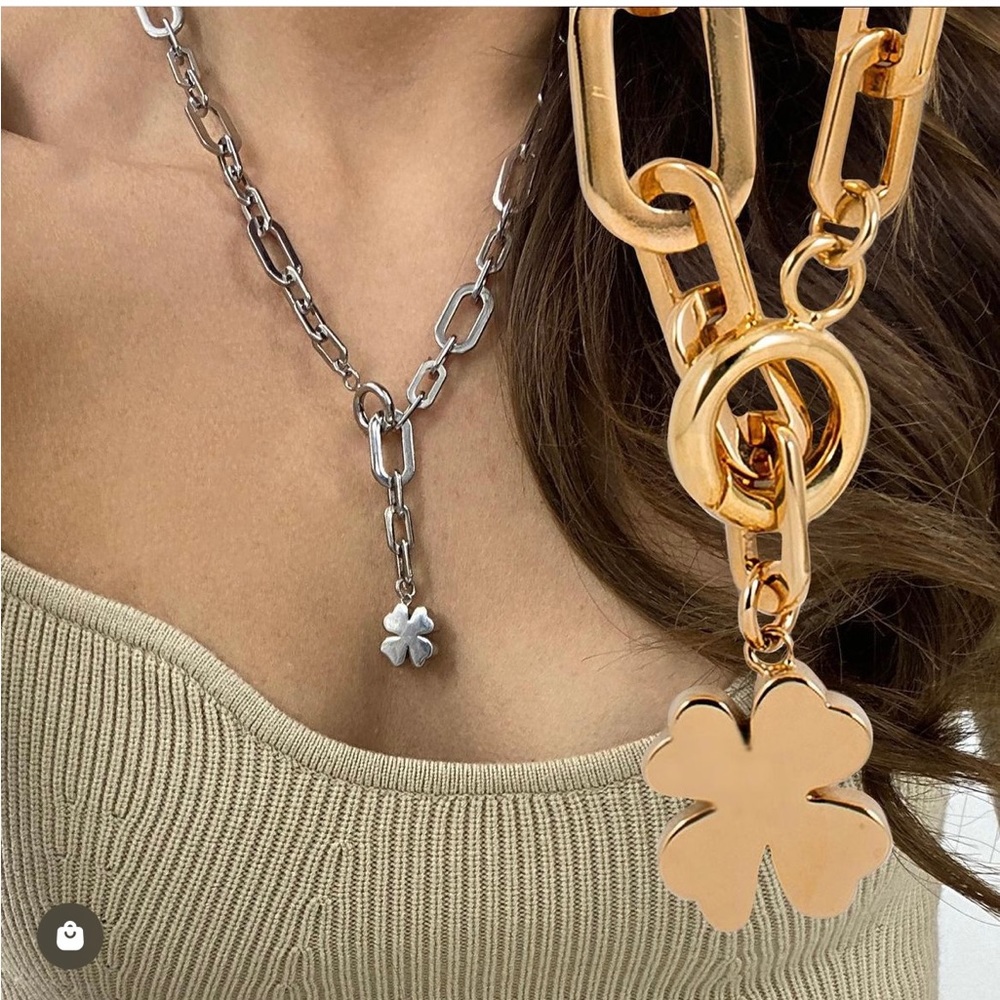 Stella Valle GOLD clover charm necklace